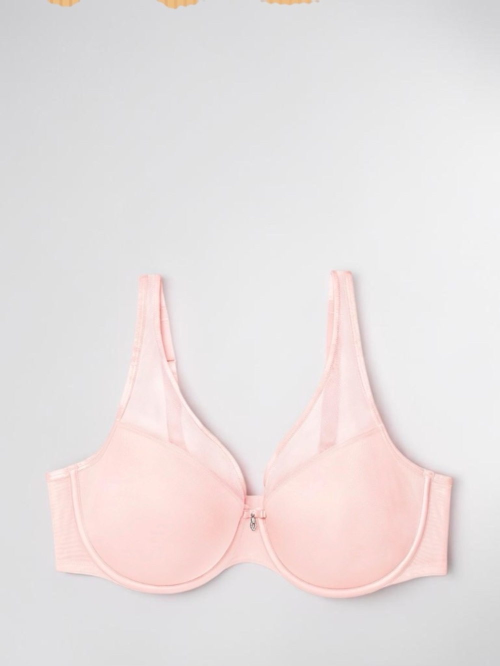Curvy Couture 1310 Sexy Sheer Mesh Push Up  Plunge T Shirt Bra Sz 40H Rose NWT